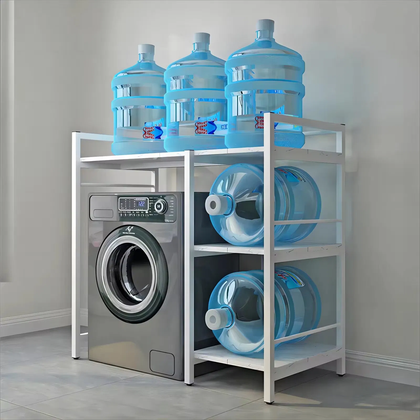 Washing Machine Retractable Storage Rack Bathroom Storage Rack 2-Layer Space Saving and Stable