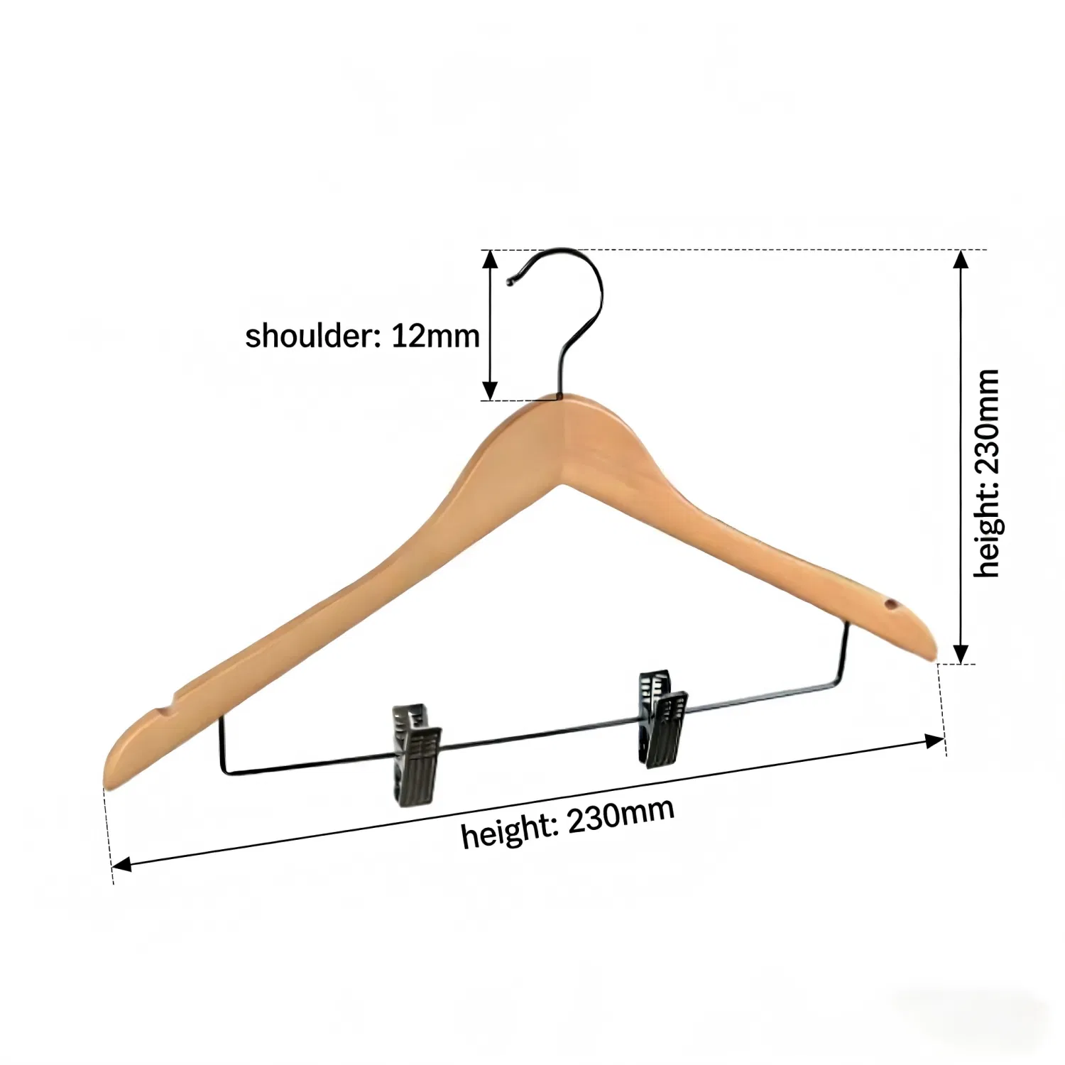 Wholesale Eco-Friendly Solid Wood Clothes Hanger for Hotel Resort SPA Cruise Commercial Use