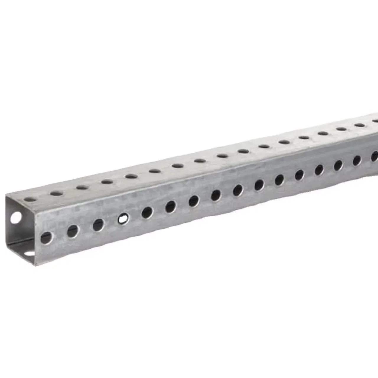 2.0mm 2.5mm Telescopic Galvanized Perforated Steel Pipe Square Traffic Sign Post, 6-Foot Safety Sign Post