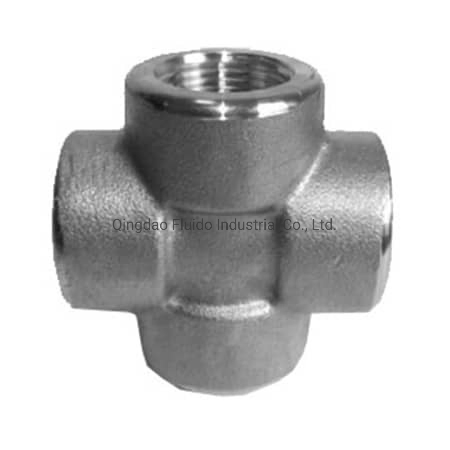 ASME B16.11 High Pressure 2000 3000 6000 9000 Forged Steel Pipe Fittings Cross Socket Welding Fittings and Threaded Fittings