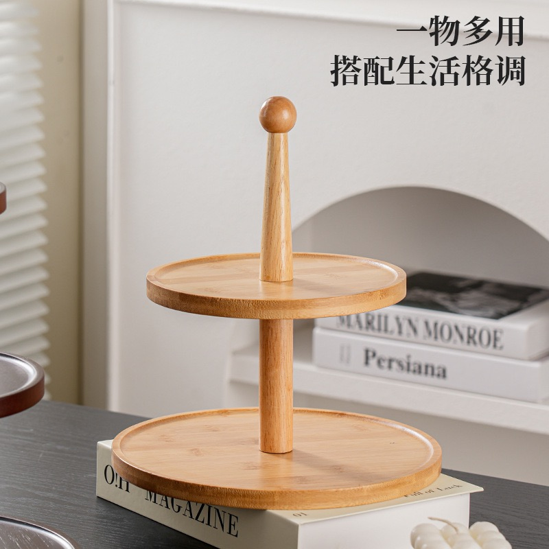 Chic Simple Style Cake Pastry Display Rack Bamboo Wood