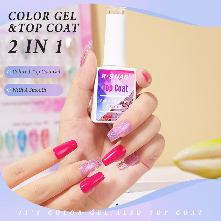 OEM Wholesales R S Gel Nail Polish Manufacturer Shine Non Wipe Top Coat UV Nail Gel Factory DIY Nai Beauty Cosmetic Salon