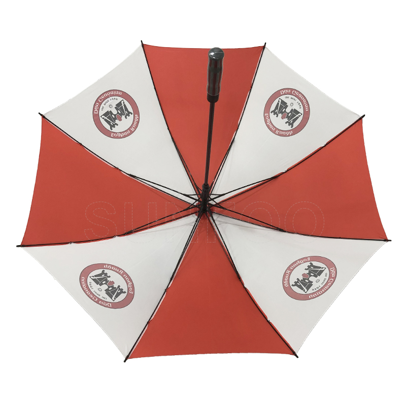 BSCI Factory OEM White and Red Wholesale Cheap Price Promotion Custom Logo Printing Big Size Auto Golf Umbrella