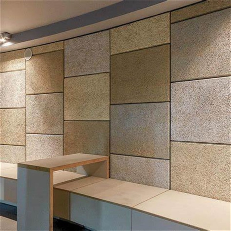 Hexagonal Natural Wood Veneer Recycled Polyester Black Felt Hexagonal Wall Panel Sound Insulation Board