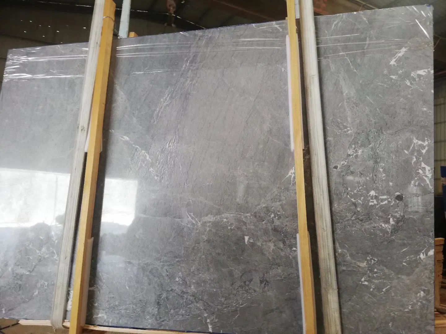 Natural Grey Fantastic Jumbo Marble Customized Size Black White for Countertop and Big Slabs/Tiles