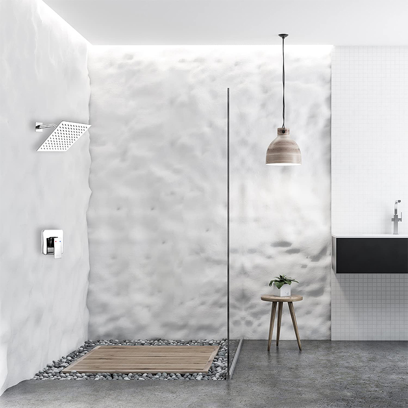 Rainfall Shower Head Handheld Spray Bathroom Shower Faucet Set Concealed Wall Mounted Matte Black Rain Shower Set for Bathroom