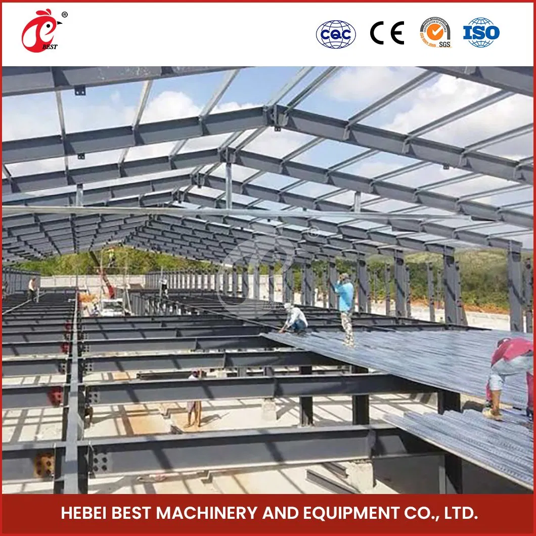 Bestchickencage Steel Poultry House China Economic Prefab Poultry House Manufacturing OEM Customized Light Weight Prefabricated Steel Poultry House