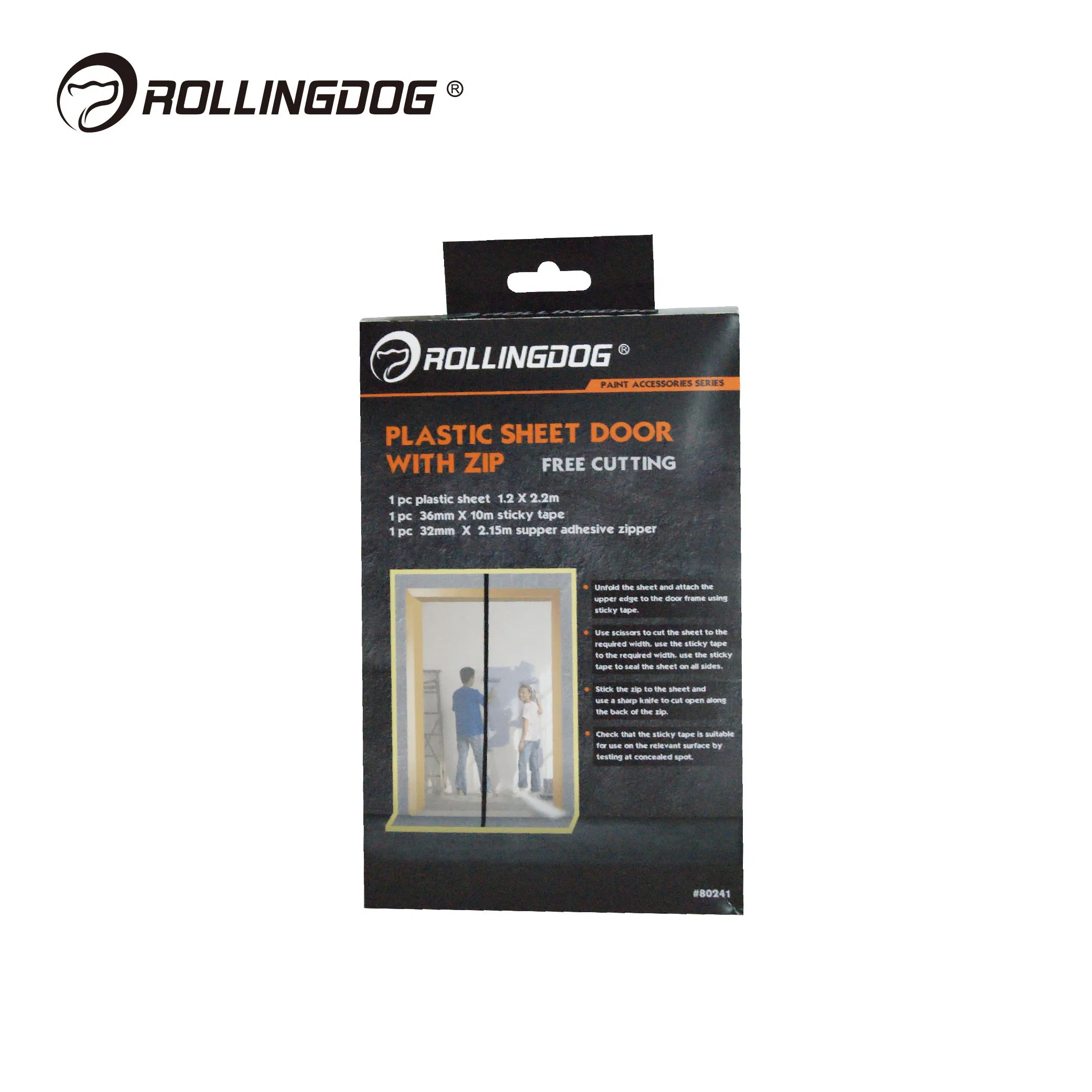 Rollingdog-PRO 80241 Plastic Sheet Door with Zip 1.2 X 2.2m