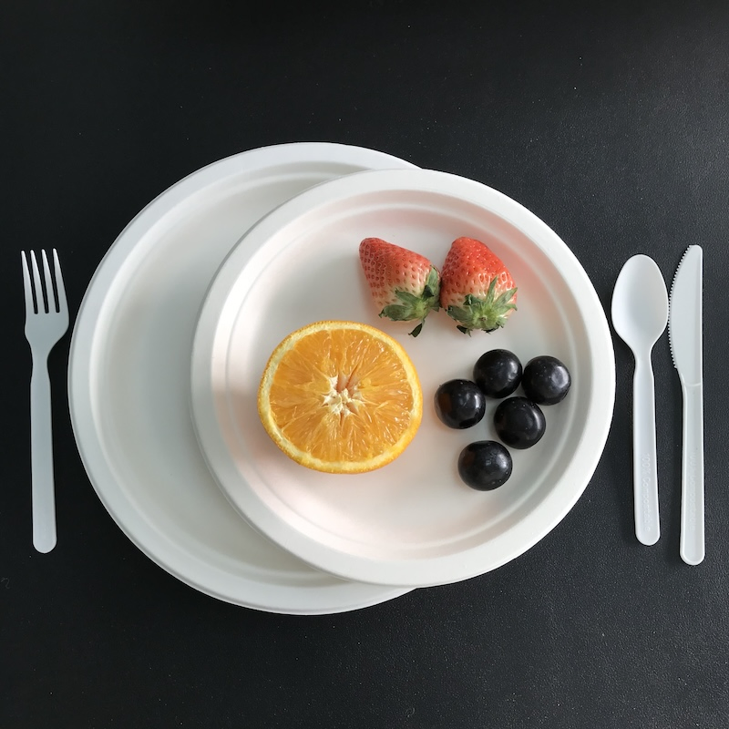 Compostable Product Disposable Sugarcane Paper Tableware Food Packaging Eco Friendly Bagasse Biodegradable Plate