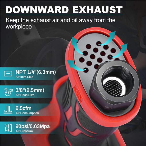 Raytal 1 in. 2000 N. M Air Impact Wrench, with Soft Grip