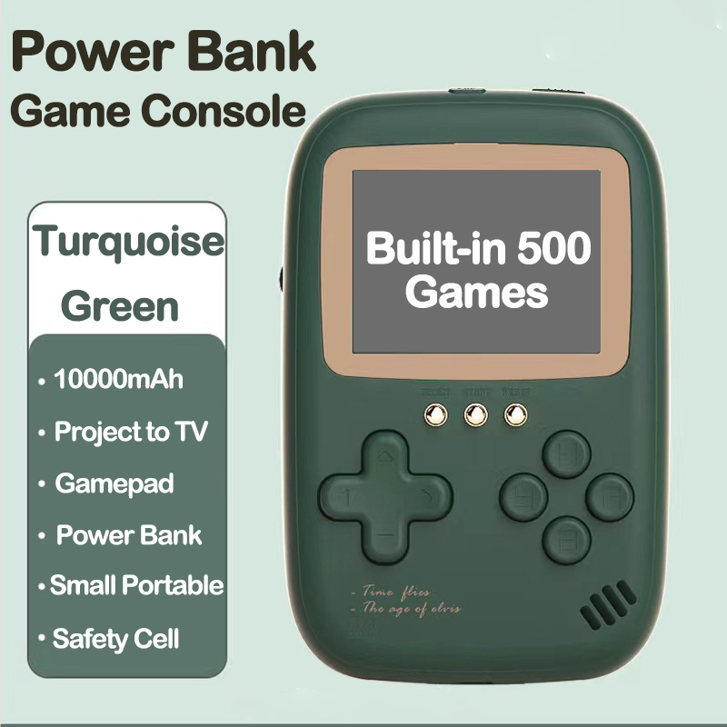 New Retro Handheld Game Console 500 Classic Retro Games 2 in 1 10000mAh Power Bank Rechargeable Game Player