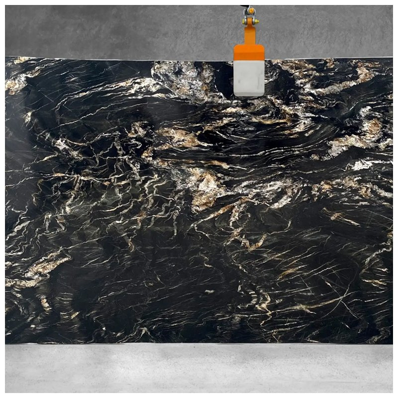 Luxury Brazilian Belvedere Black Gold Quartzite Slabs