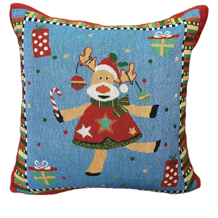 Bright Color Home Hotel Decor Christmas Holiday Wholesale Custom Tapestry Woven Cushion