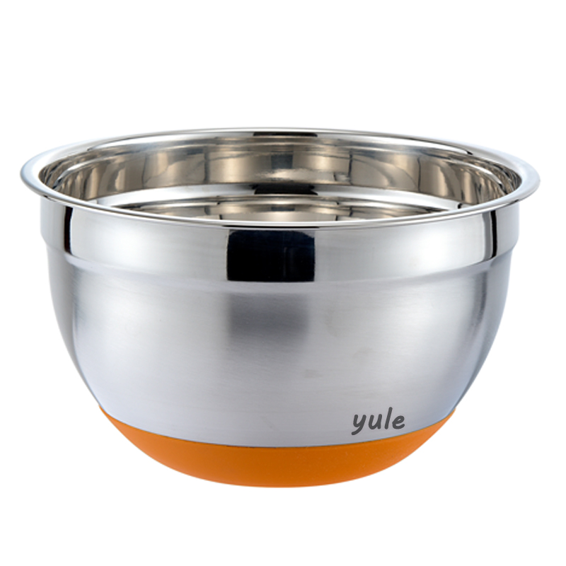 Colorful Silicone Bottom Stainless Steel Mixing Bowl