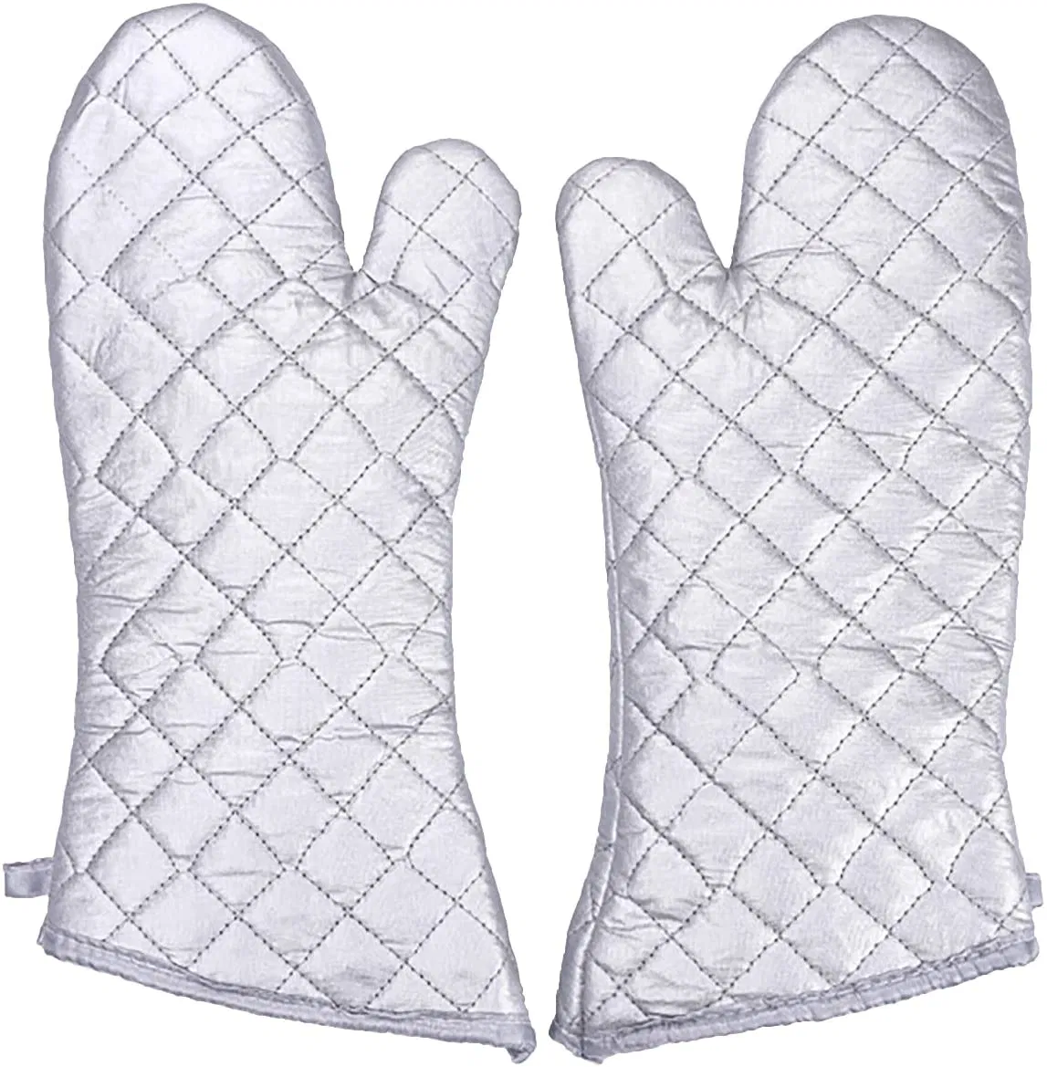 Heat Resistant Baking Oven Mitts Thickening Cotton Microwave Anti Ironing Gloves Silver Kitchen Insulation Gloves 2 PCS