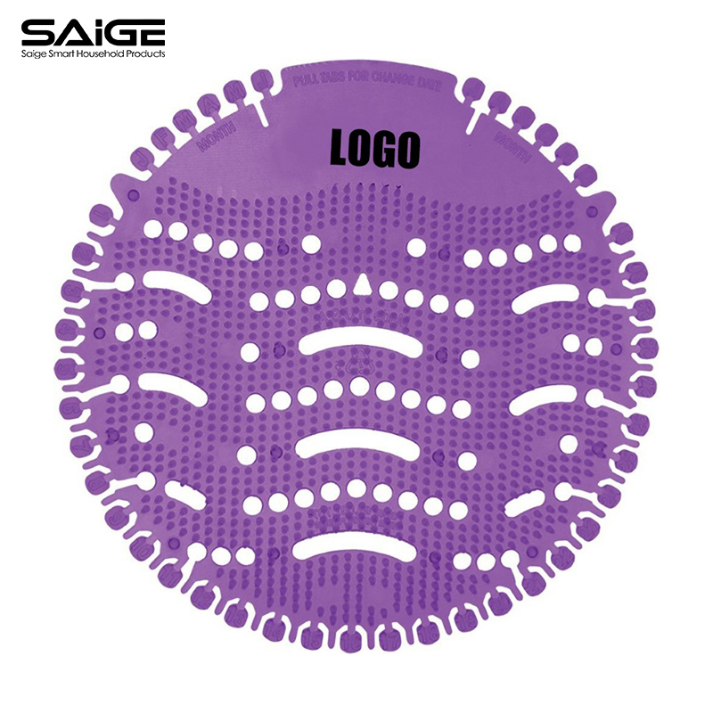 Saige Custom Printed Logo EVA Plastic Toilet Anti Splash Vertical Urinal Screen Deodorizer