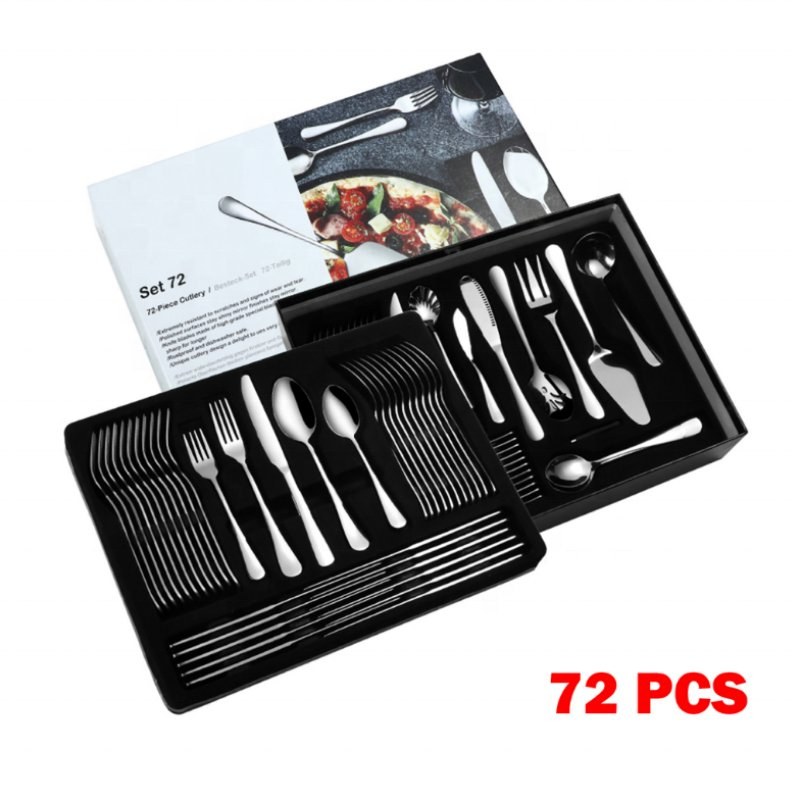 Competitive Price High Quality 72/84PCS Gold Cutlery Set in Wooden Case