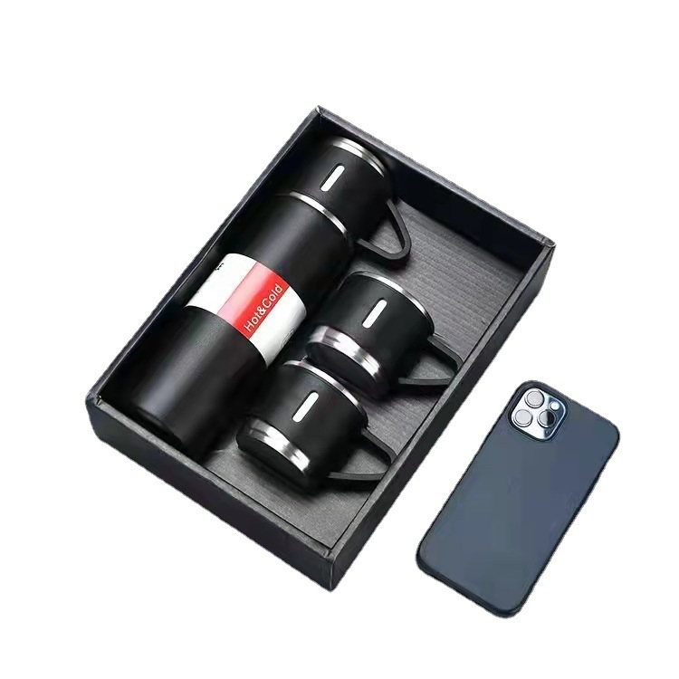 500ml Stainless Steel Thermos Leak Proof BPA-Free Double Wall Water Bottle Tea Cup Gift Set Vacuum Flask with Drinking Cup