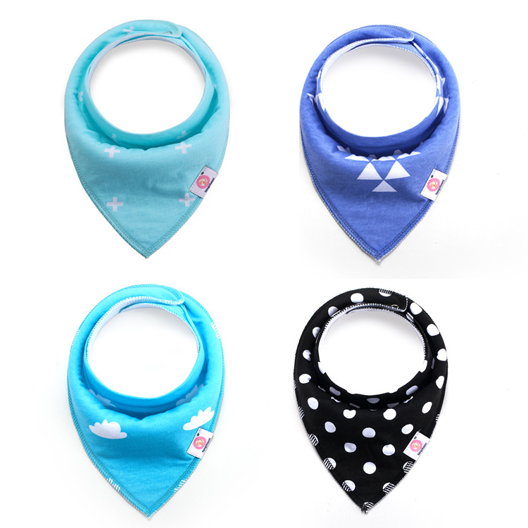 Manufacturer OEM Custom Logo Printed Bandana Bibs Cotton Baby Bandana Drool Bibs