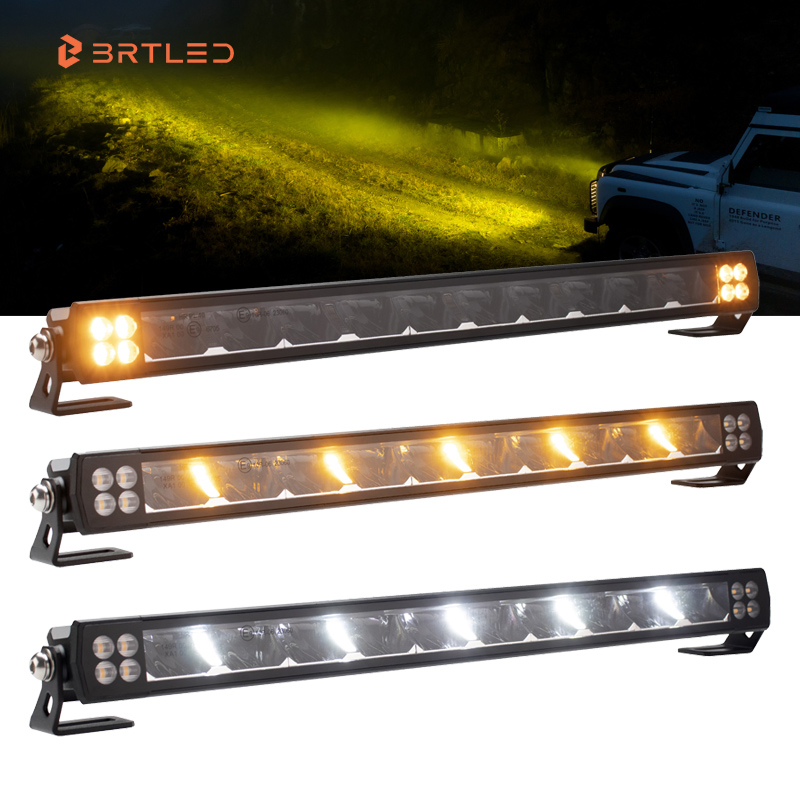 Brtled 12V LED Light Bar Yellow/White 100W Slim Offroad