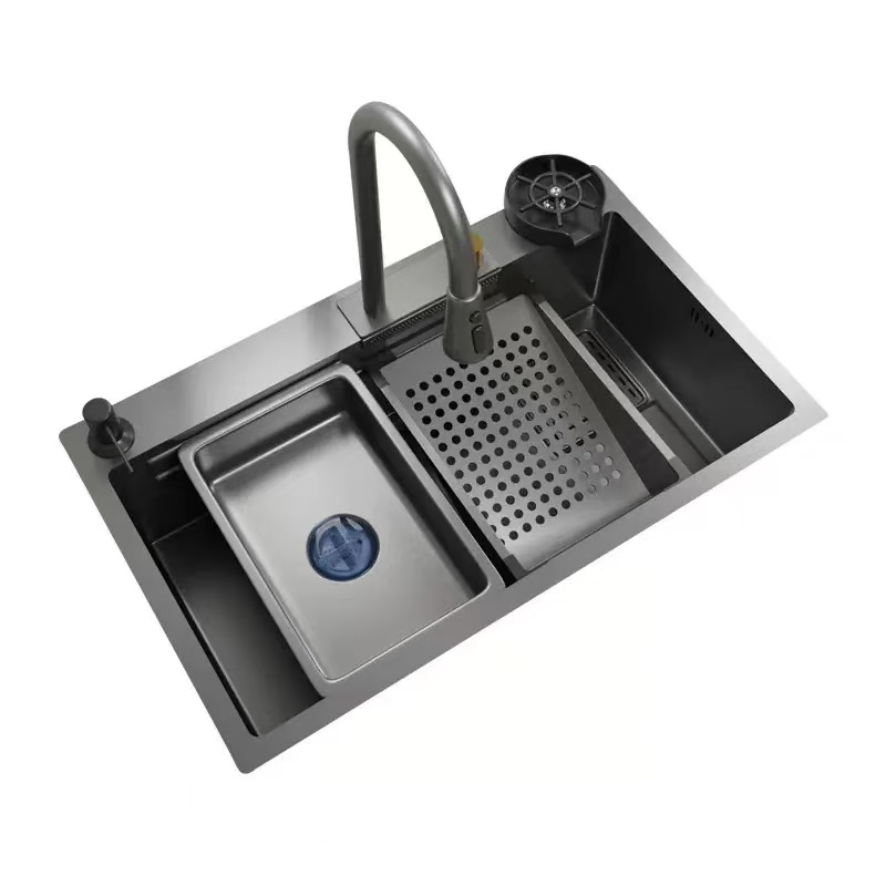 Customization Stainless Steel Kitchen Integrated Ledge and Accessories Sink