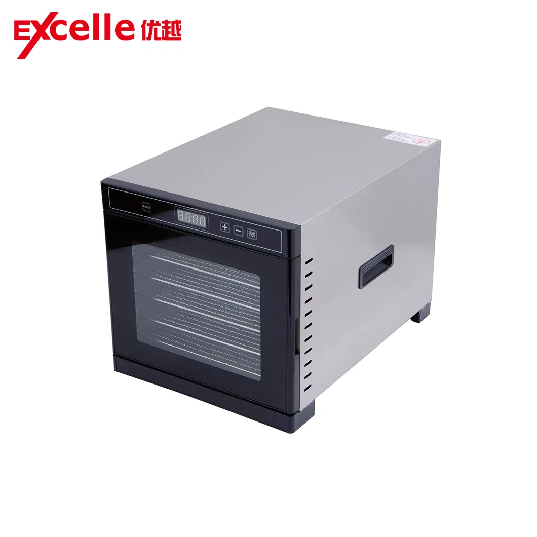 Commercial Square 304 Stainless Steel Digital Model 6 Tray Food Vegetable Fruit Dryer Food Dehydrator