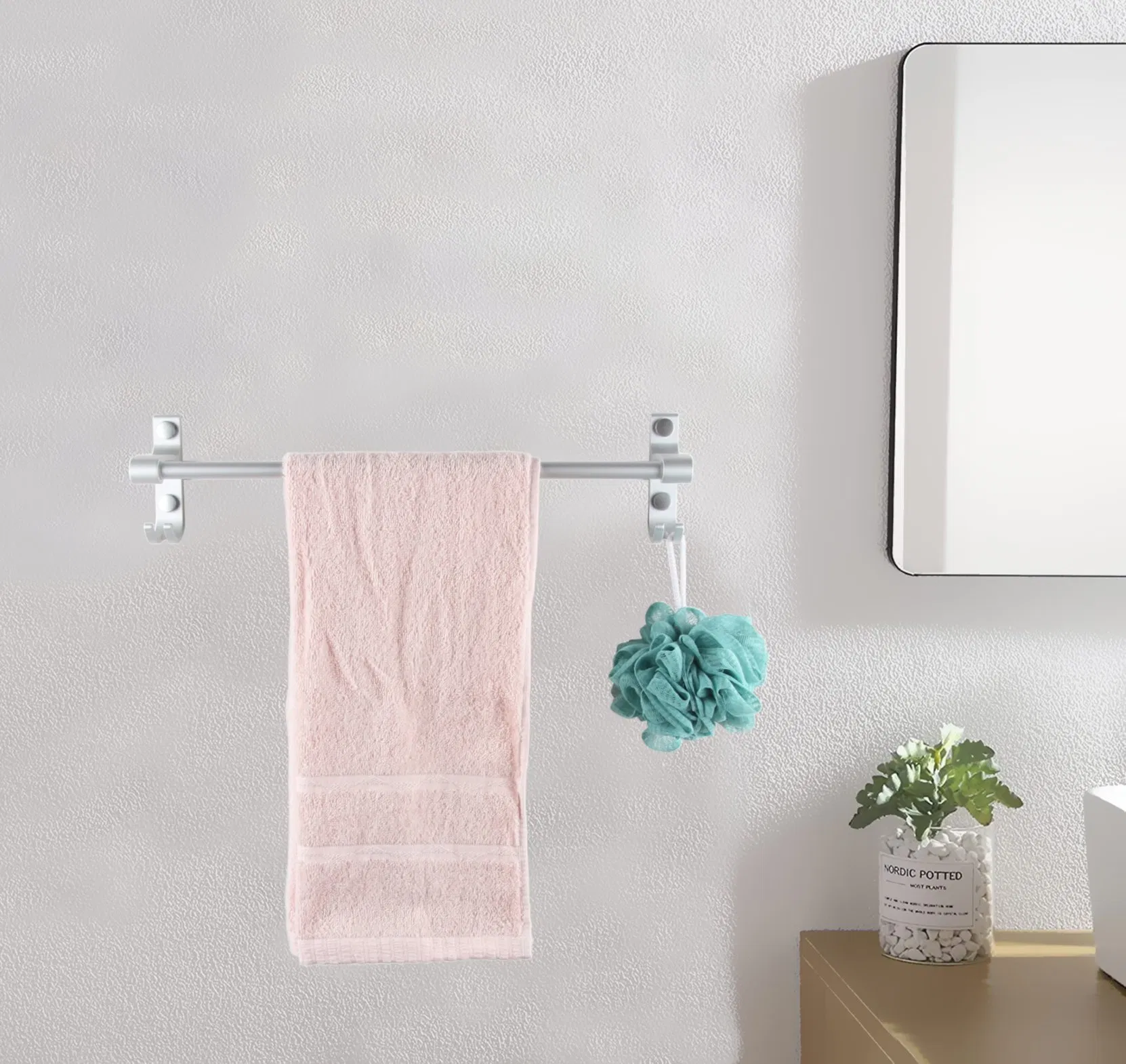 Sanitary Ware Bathroom Accessories Aluminum Towel Bar
