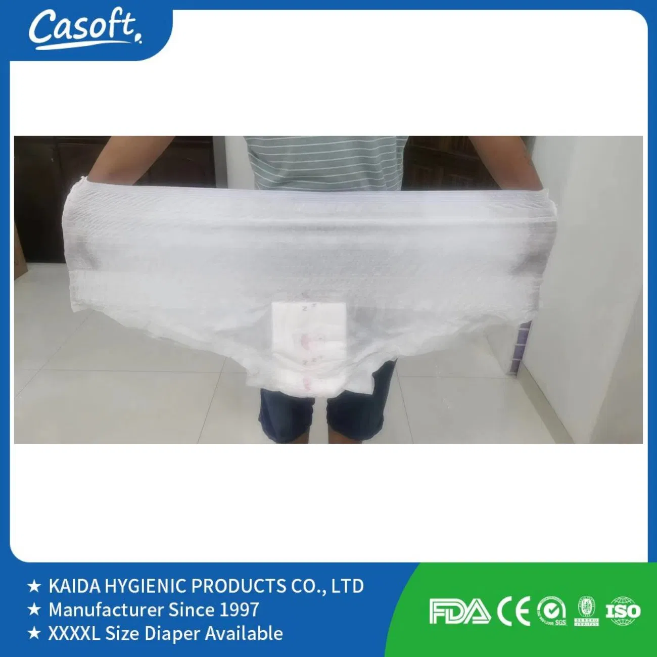 Casoft Free Samples Huge Elastic Large Absorption 3D Leak Guard Diaper Pants with CE/FDA