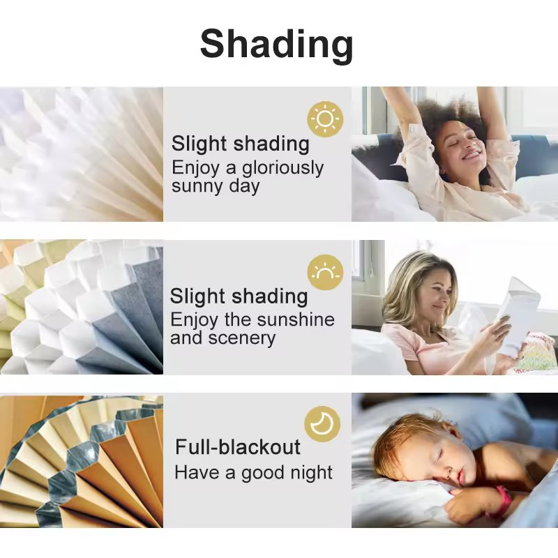 Smart Electric/ Manual Window Honeycomb Blinds Window Shape with Various Designs for Room Window Office Window