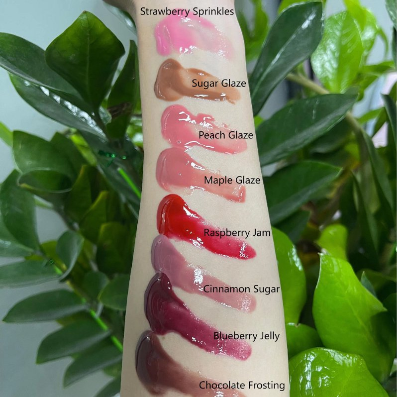 Squeeze Tubes Custom Logo Tinted Lip Balm Pink Donut Lip Glaze Lipgloss Private Label Hydrating Lip Gloss