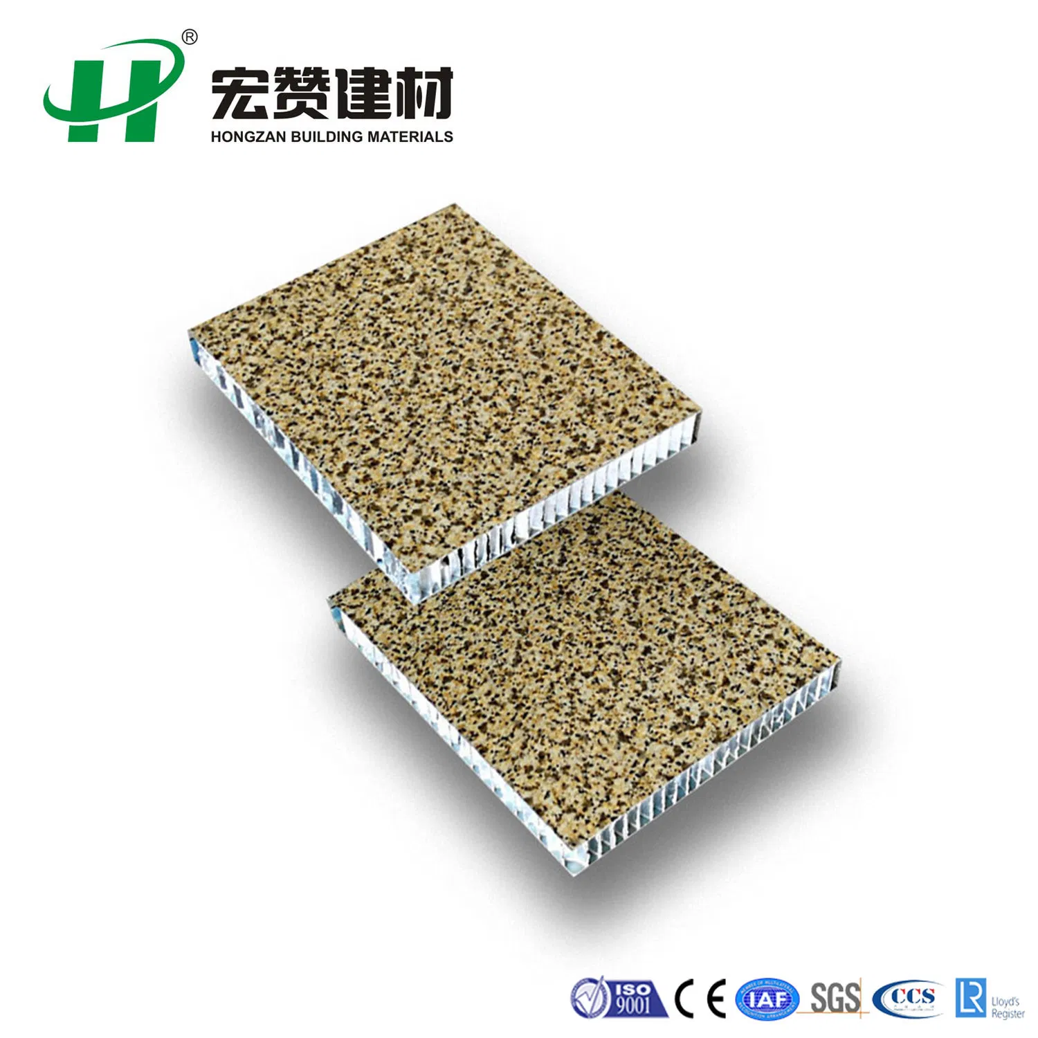 Exterior Cladding Is Made of Lightweight Decorative Stone Honeycomb Panels