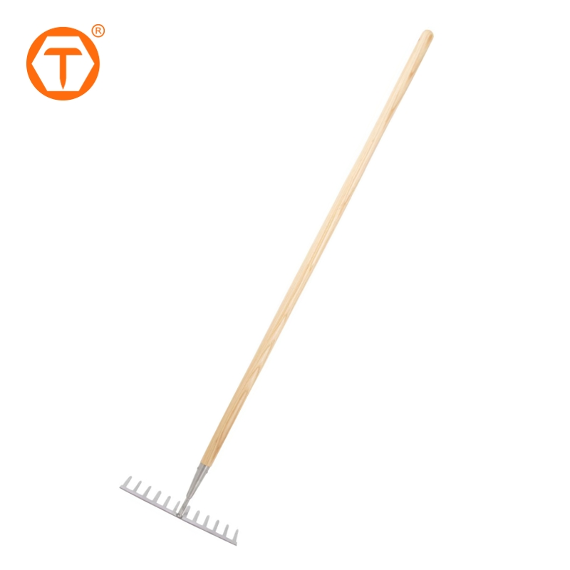 129cm Heavy Duty Bow Rakes 12 Teeth Stainless Steel Garden Rake for Loosening Soil Leveling Mulch Gathering Leaf