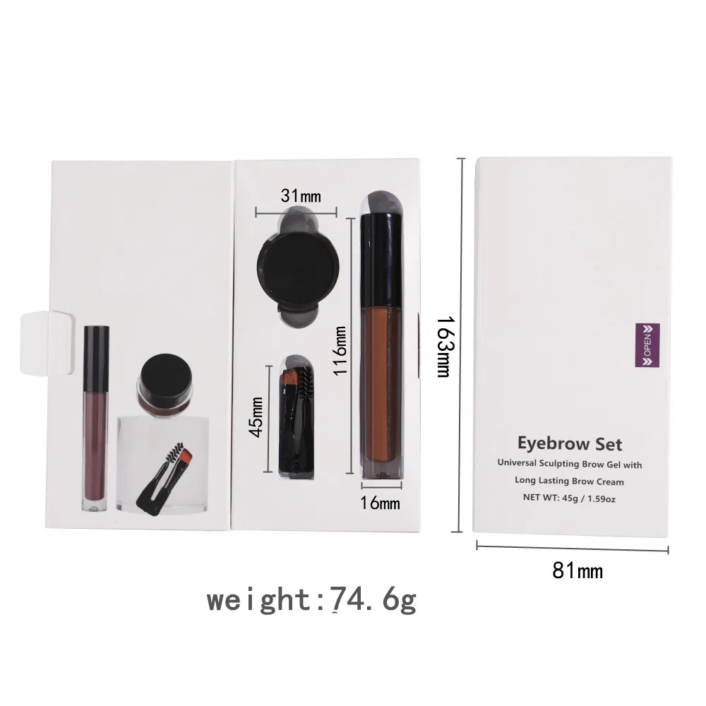 Makeup Henna Eyebrow Gel Tint and Eyebrow Pomade with Brush Set