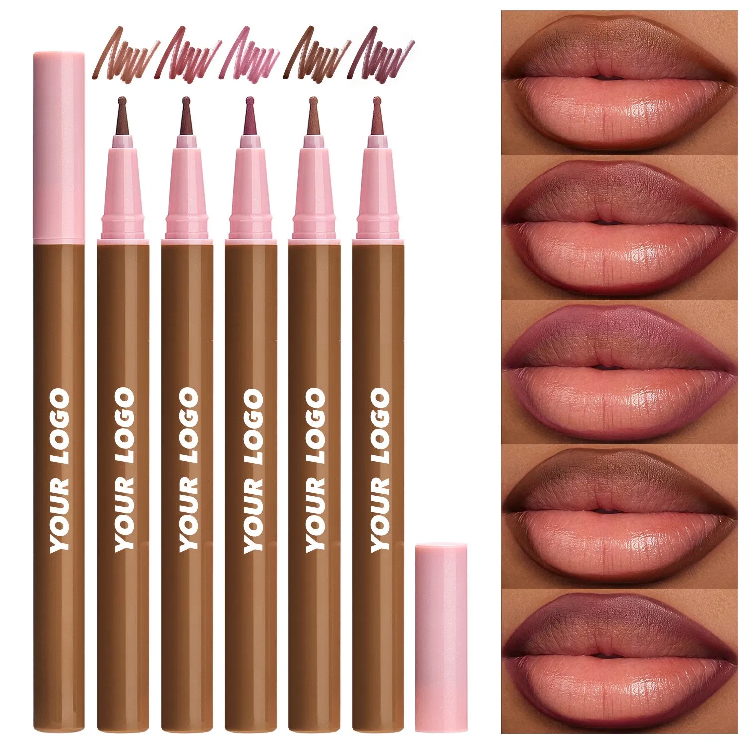 Liquid Lip Liner Private Label Waterproof Long Lasting Lip Liner with Rounded Applicator Wholesale Lip Makeup