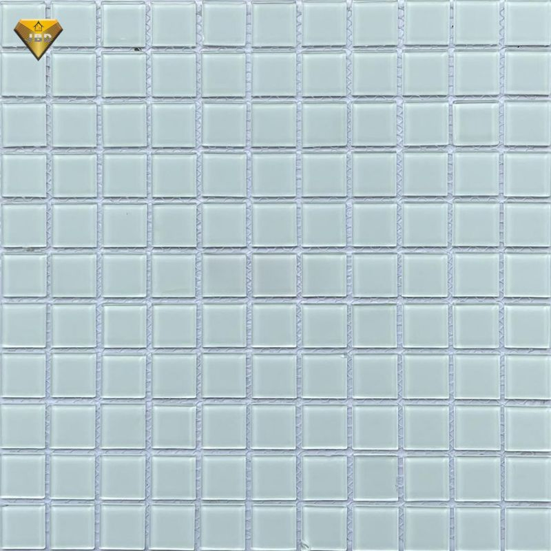 Classic Style Ceramic Glass Mosaic Tiles 4mm Thick Square Shape Bathroom Pool Parquet Design Blue Pool Mosaic Tiles