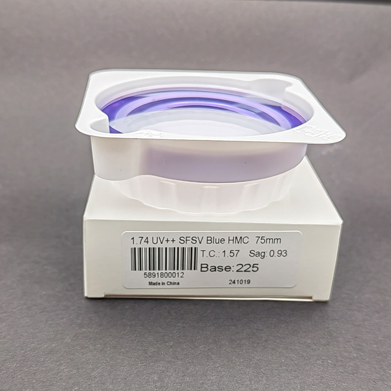 Semi Finished 1.74 Single Vision Blue Cutting Ar Blue Optical Eyewear Lens