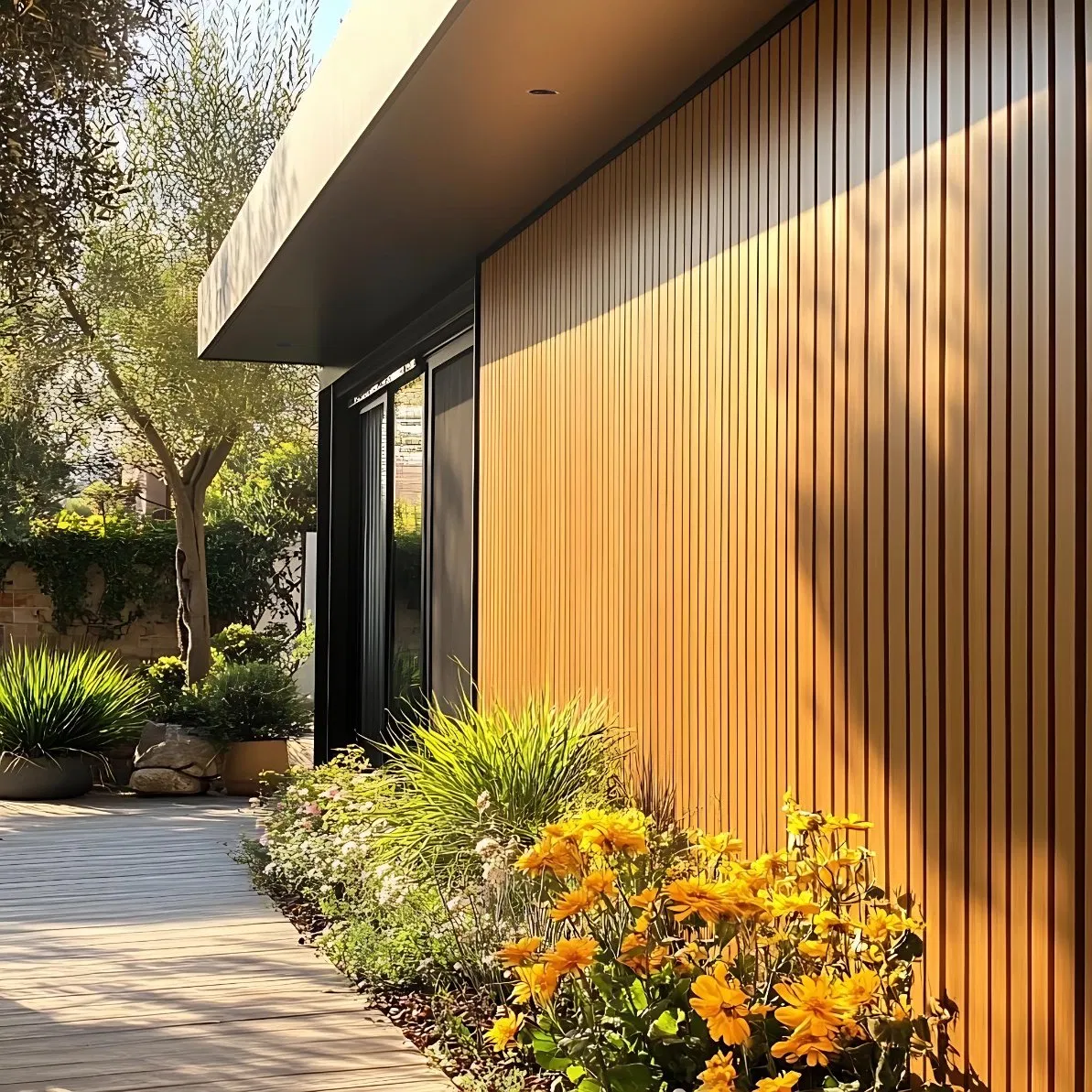 China Factory 100% Recyclable Modern Exterior Ceiling Coverage Decorative WPC Wall Cladding Panel