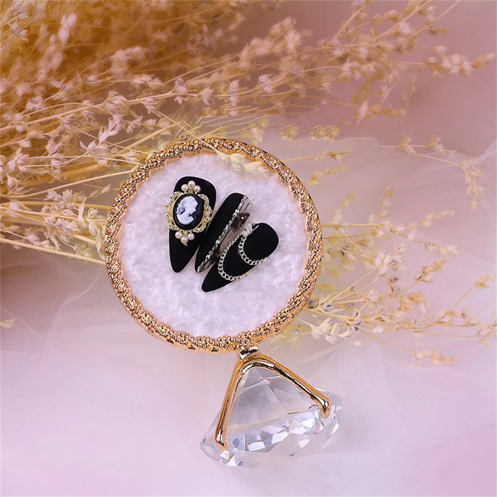 Luxurious Diamond Ring Resin Agate Manicure Tool Color Palette Fasle Nail Tips Display Nail Art Display