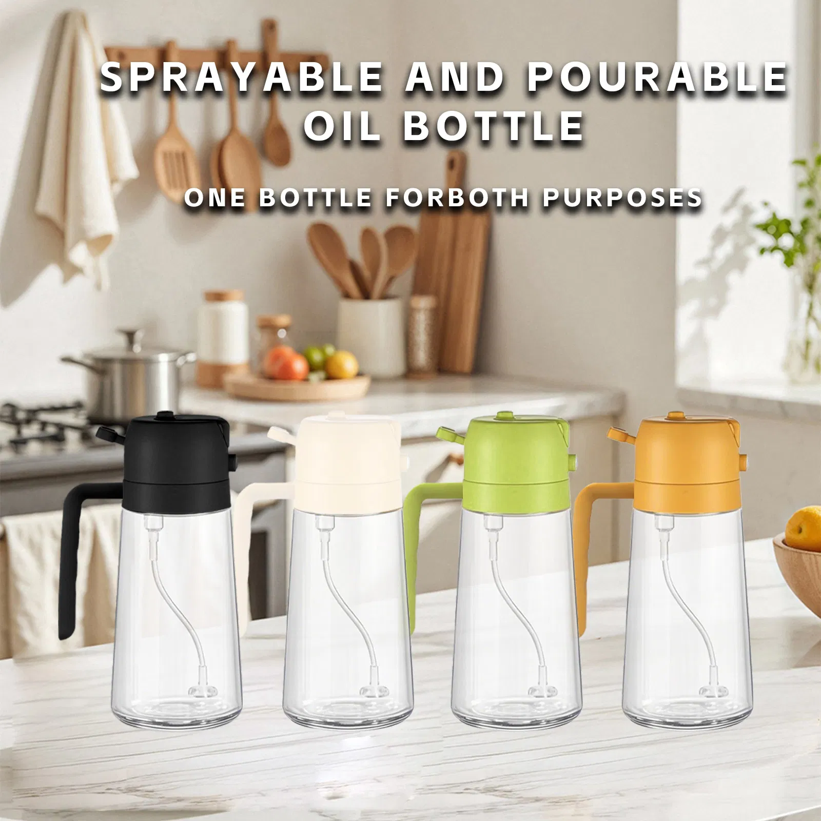 Oil Sprayer for Cooking, 2 in 1 Olive Oil Dispenser