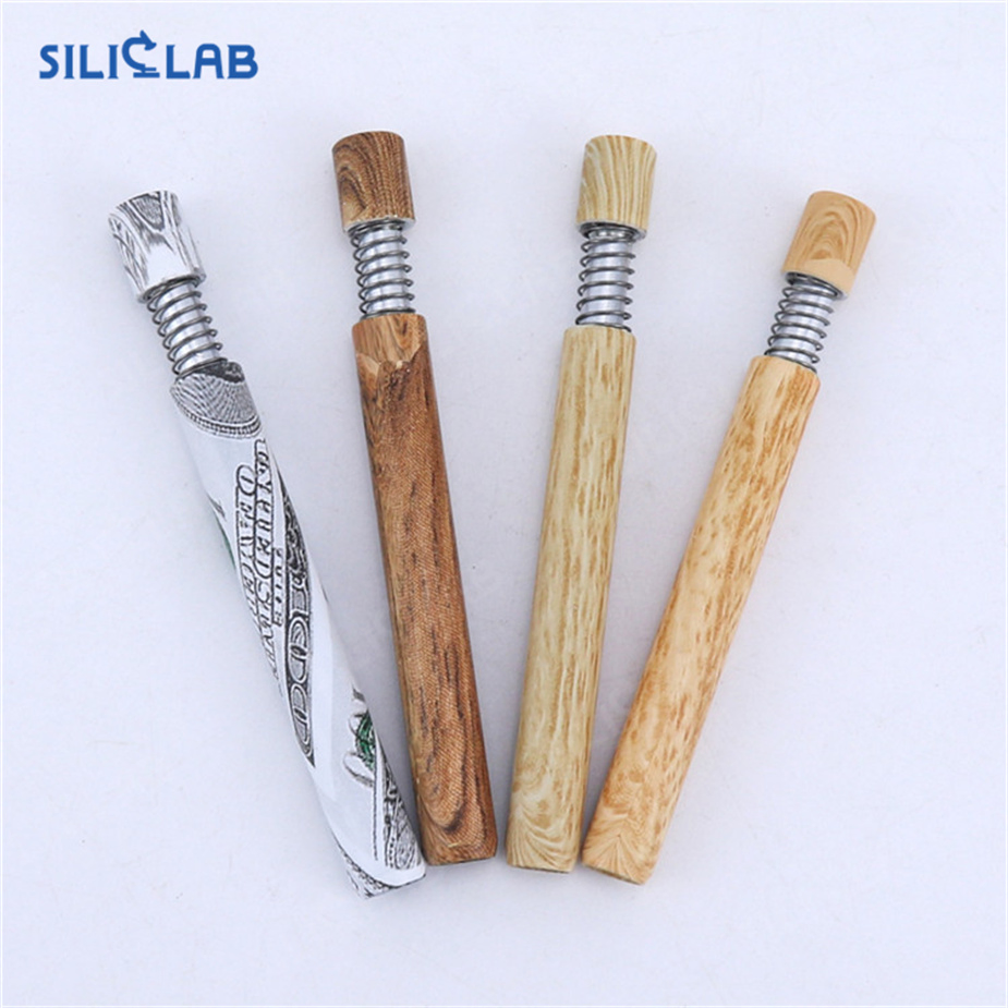 Wooden Coated Aluminum Cigarette Taster Bats One Hitter Smoking Pipe