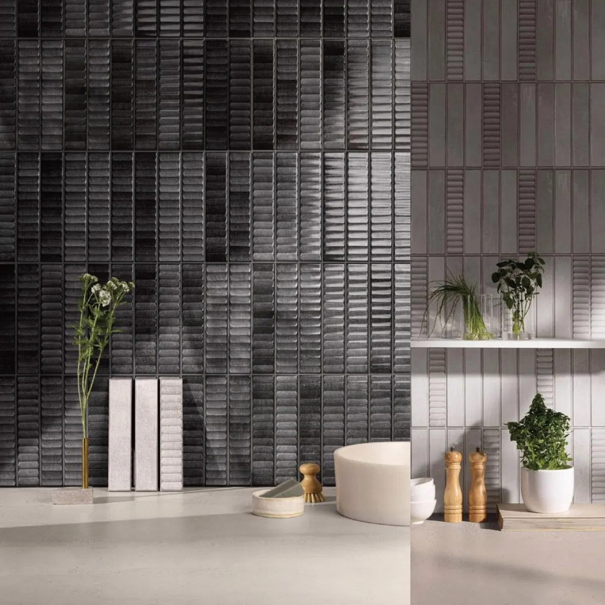 3D strong Concrete Bricks for room office hall interior exterior Wall cladding fireproof Eco-Friendly Bamboo 150*300*8mm