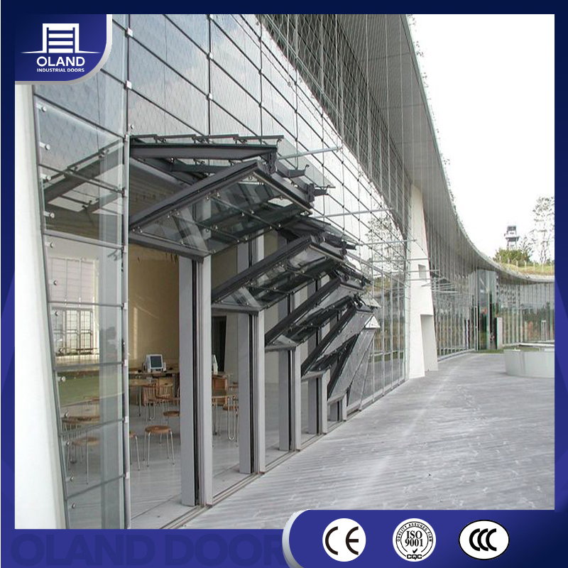 Modern Smart Home Full View Aluminum Automatic Bifold Garage Doors Electric Vertical Folding Garage Doors