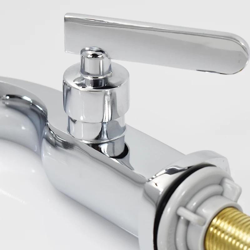 Wholesale Moon Style Basin Faucet Black Plastic Single Handle Cold Water Chromed Wash Taps