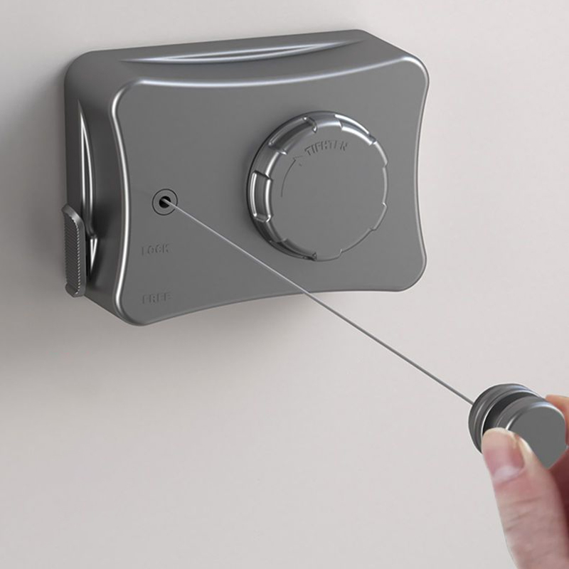 Sanipro Balcony Adjustable Laundry Line Clothes Drying Hanger Indoor 5.1m Retractable Steel Wire Clothesline Without Drilling