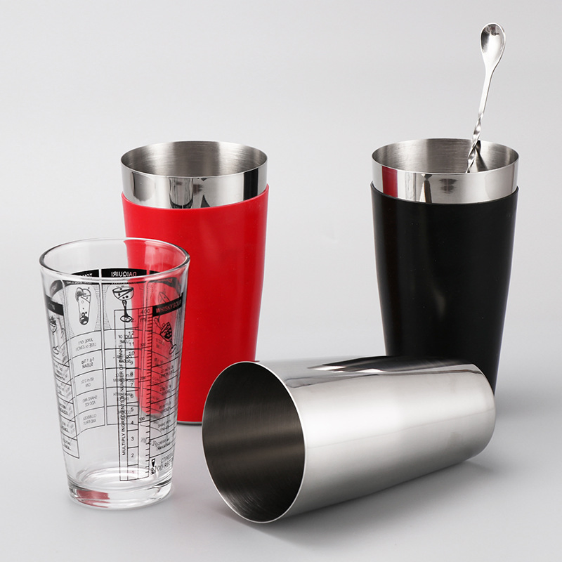 Bazooka Cocktail Mixing Glass Stainless Steel Keglevich Bar Shaker with Black Rubber Coating for Jewel of Russia St. Augustine Distillery