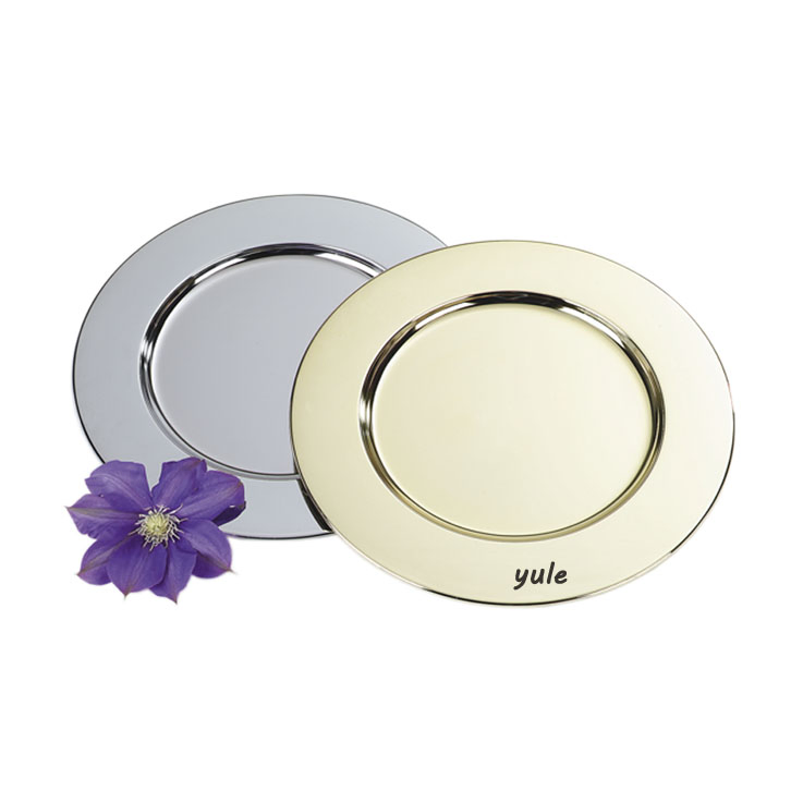 Round Shape Tableware Stainless Steel Wedding Under Plate