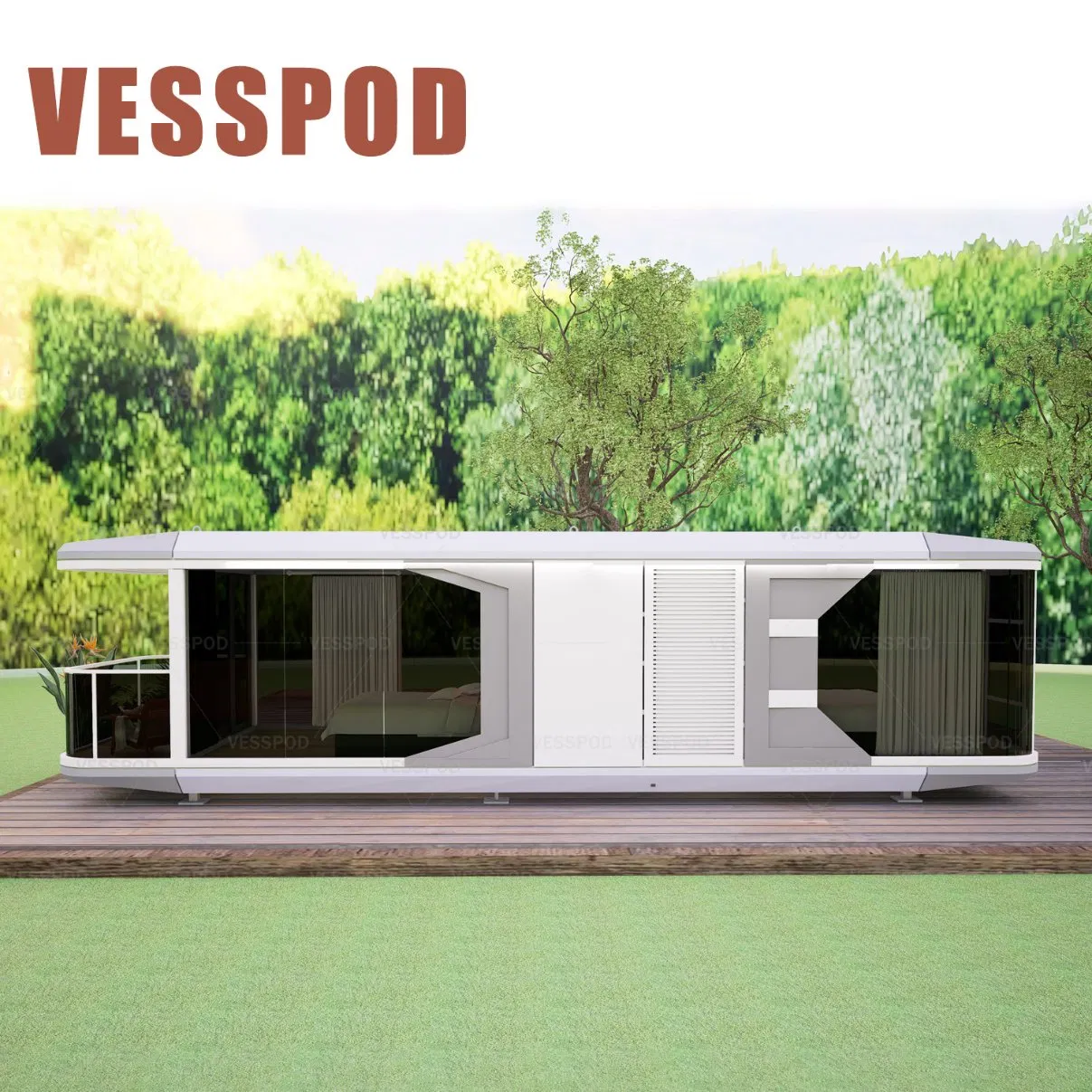 Modern Modular 20FT 40FT Outdoor Popular Mobile Prefab House Tiny House Capsule Cabin Office Pod Apple Cabin