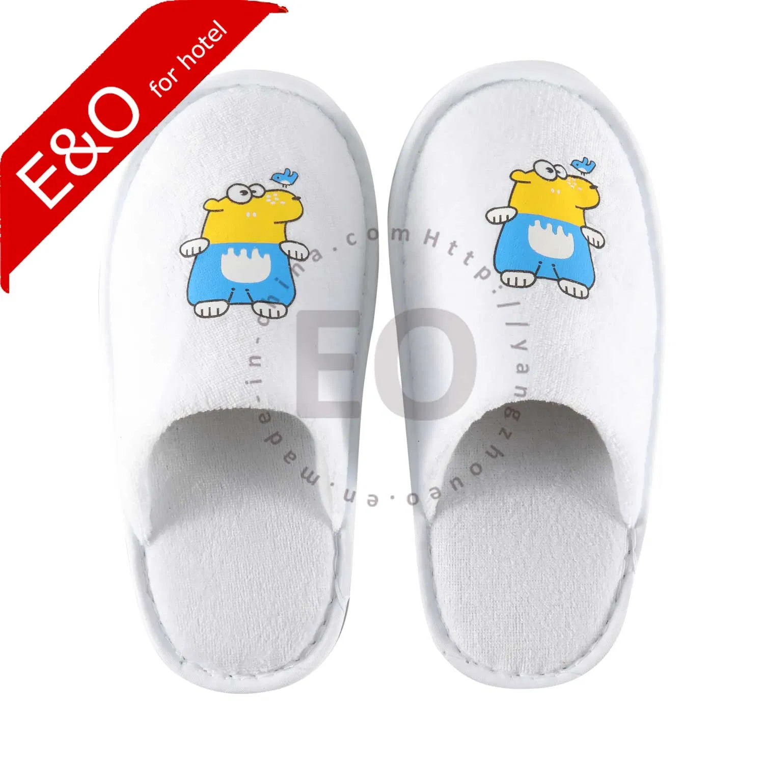 Wholesale Baby /Kids/Children Dense Velvet Hotel Slippers/Airline Slippers with Cartoon Logo