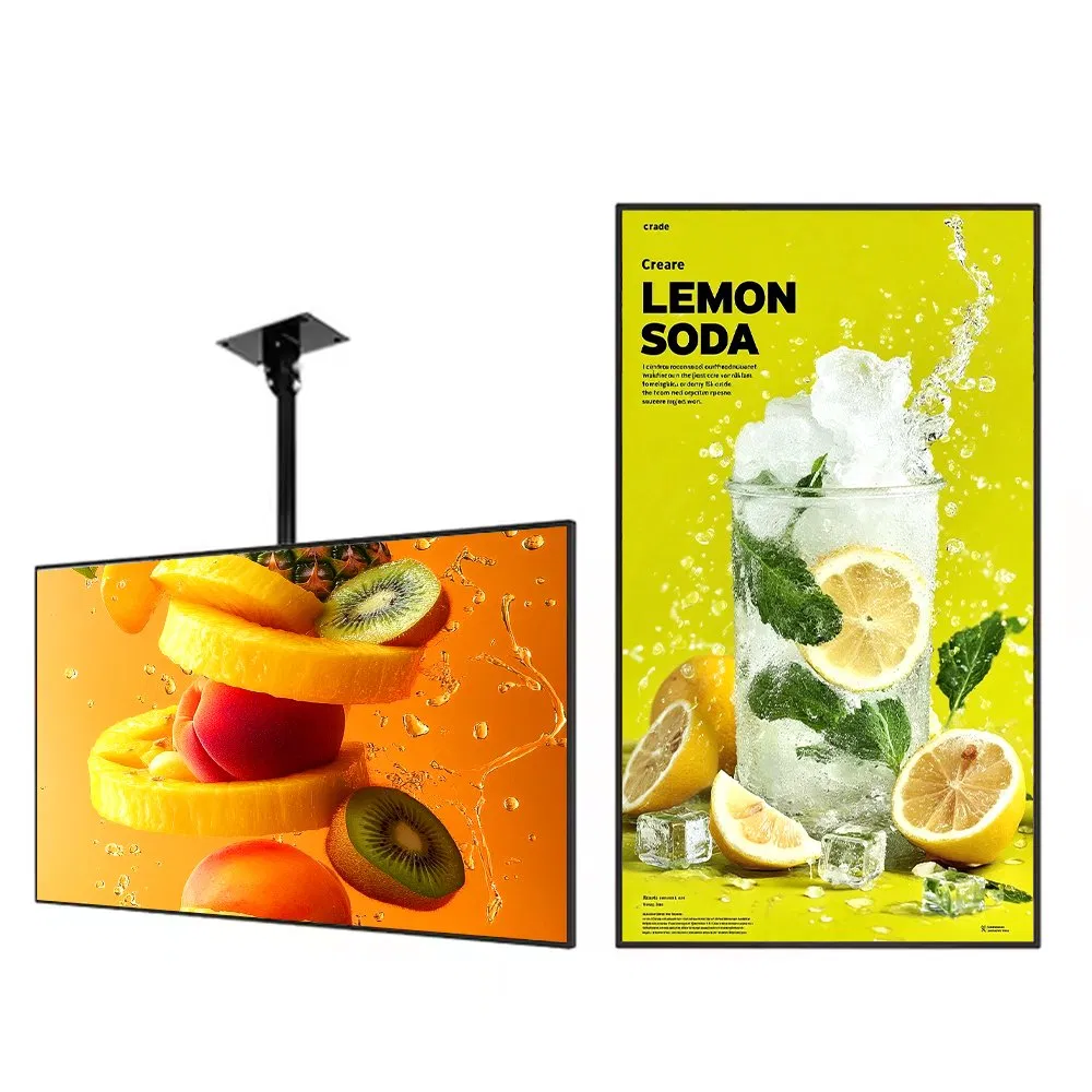 Easy-to-Read LCD Displays for Shop Windows; High-Brightness Hanging Digital Signage Displays