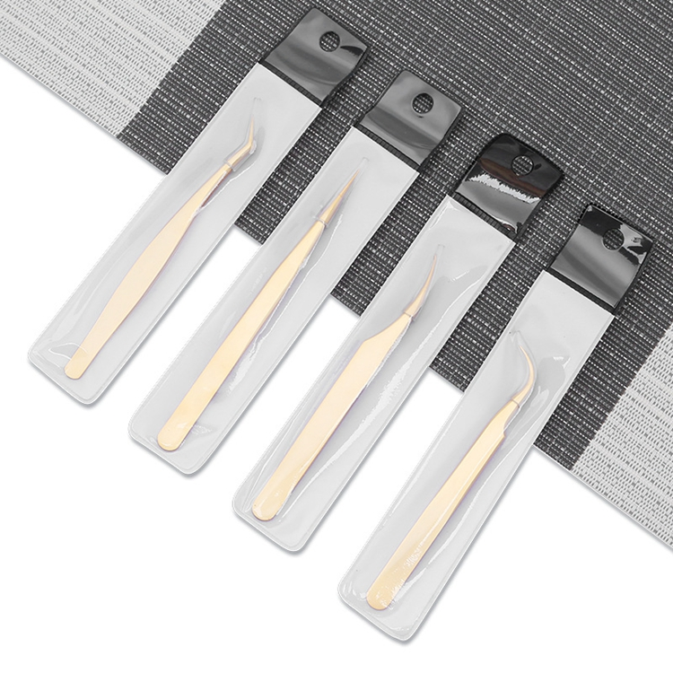 High-Precision Pearl Gold Volume Eyelashes Extension Tweezers Stainless Steel Mink Lashes Tweezers Eyebrow Tweezer